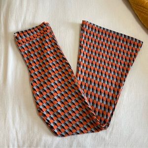 Urban Outfitters Orange/Blue/Black Printed Flared Pants